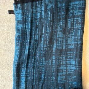 Eileen Fisher Blue and Black Scarf